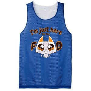 Im Just Here For The Food Funny Cat Humor Sarcastic Gift Mesh Reversible Basketball Jersey Tank