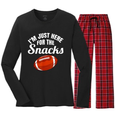 I'm Just Her For The Sncks Women's Long Sleeve Flannel Pajama Set 