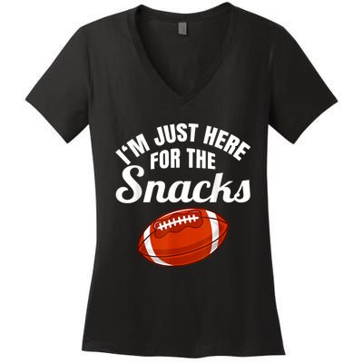 I'm Just Her For The Sncks Women's V-Neck T-Shirt