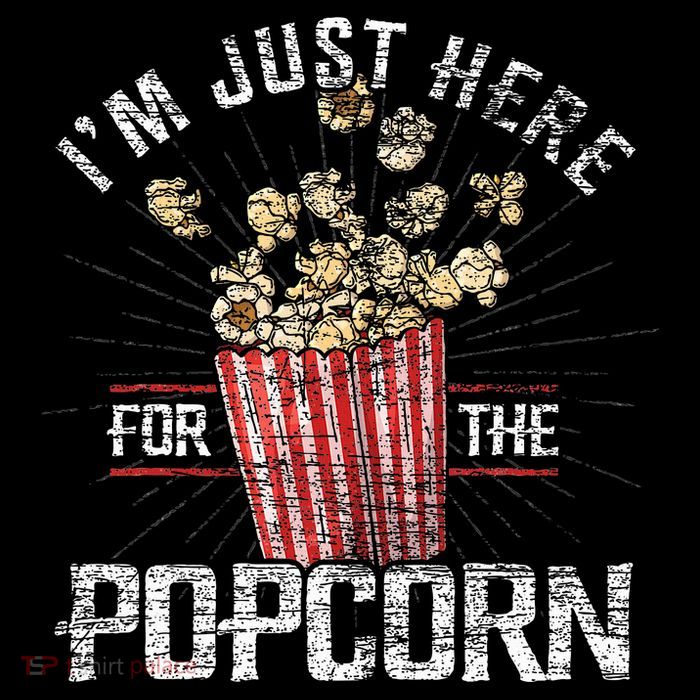 Im Just Here For The Popcorn Full-Length Apron With Pockets