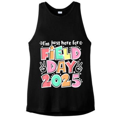 I'm Just Here For Field Day 2025 For  Field Day Orange Ladies PosiCharge Tri-Blend Wicking Tank