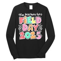 I'm Just Here For Field Day 2025 For  Field Day Orange Long Sleeve Shirt