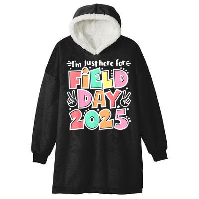 I'm Just Here For Field Day 2025 For  Field Day Orange Hooded Wearable Blanket