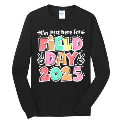I'm Just Here For Field Day 2025 For  Field Day Orange Tall Long Sleeve T-Shirt