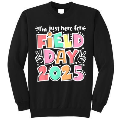 I'm Just Here For Field Day 2025 For  Field Day Orange Tall Sweatshirt