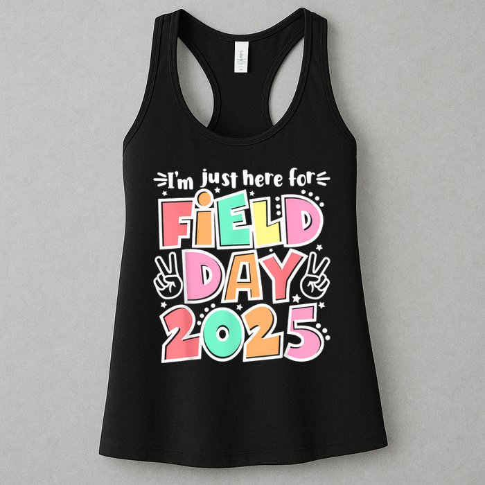 I'm Just Here For Field Day 2025 For  Field Day Orange Womens Tank Top