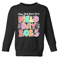 I'm Just Here For Field Day 2025 For  Field Day Orange Toddler Sweatshirt