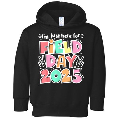I'm Just Here For Field Day 2025 For  Field Day Orange Toddler Hoodie
