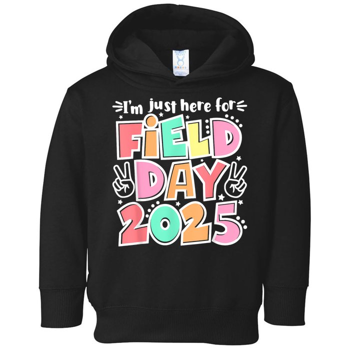 I'm Just Here For Field Day 2025 For  Field Day Orange Toddler Hoodie