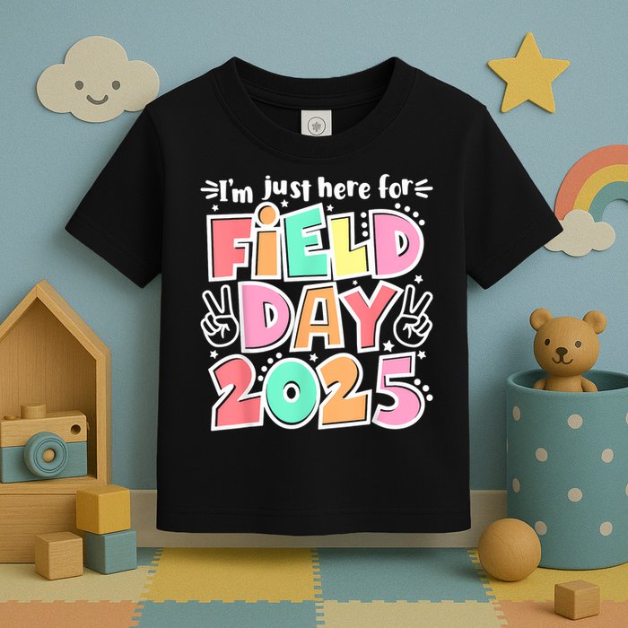 I'm Just Here For Field Day 2025 For  Field Day Orange Toddler T-Shirt