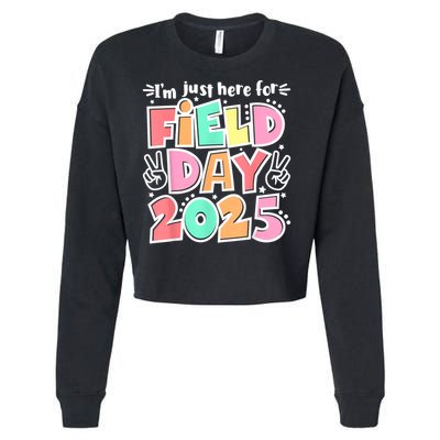 I'm Just Here For Field Day 2025 For  Field Day Orange Cropped Pullover Crew