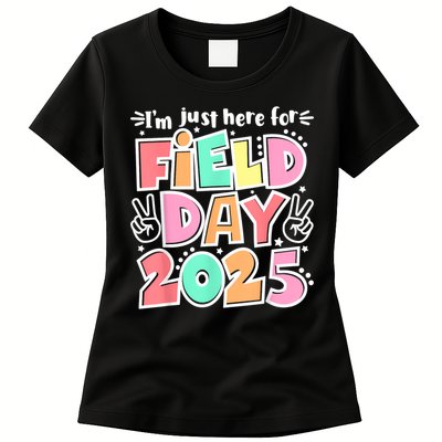 I'm Just Here For Field Day 2025 For  Field Day Orange Womens T-Shirt
