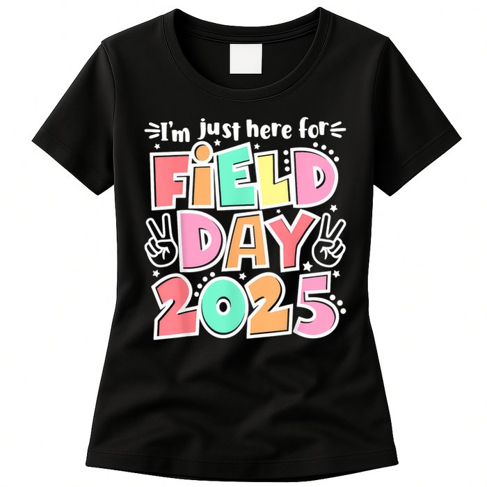 I'm Just Here For Field Day 2025 For  Field Day Orange Womens T-Shirt