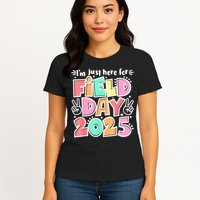 I'm Just Here For Field Day 2025 For  Field Day Orange Womens T-Shirt