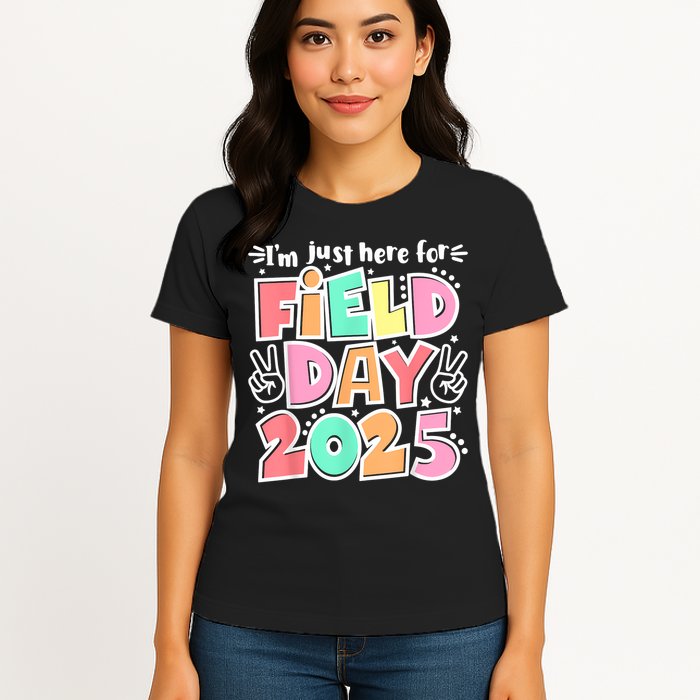 I'm Just Here For Field Day 2025 For  Field Day Orange Womens T-Shirt
