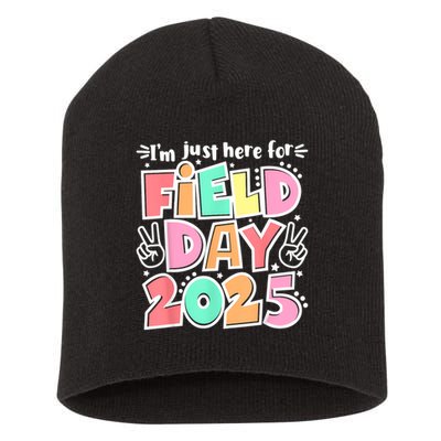 I'm Just Here For Field Day 2025 For  Field Day Orange Short Acrylic Beanie