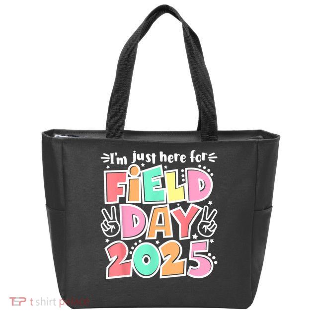 I'm Just Here For Field Day 2025 For  Field Day Orange Zip Tote Bag