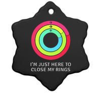 IM Just Here To Close My Ring Workout Exercise Gymmer Ceramic Star Ornament