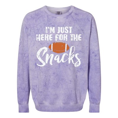 I'm Just Here For The Snacks Funny Fantasy Football League Colorblast Crewneck Sweatshirt