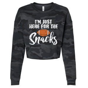 I'm Just Here For The Snacks Funny Fantasy Football League Cropped Pullover Crew