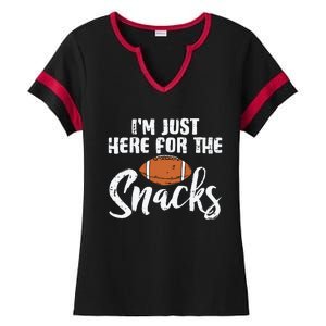 I'm Just Here For The Snacks Funny Fantasy Football League Ladies Halftime Notch Neck Tee