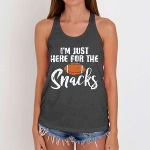 I'm Just Here For The Snacks Funny Fantasy Football League Women's Knotted Racerback Tank