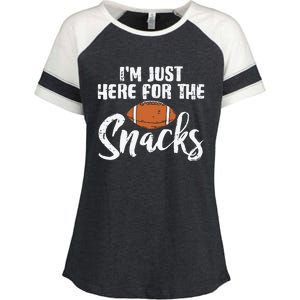 I'm Just Here For The Snacks Funny Fantasy Football League Enza Ladies Jersey Colorblock Tee