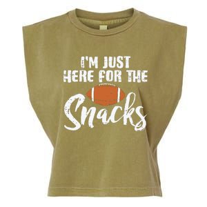 I'm Just Here For The Snacks Funny Fantasy Football League Garment-Dyed Women's Muscle Tee