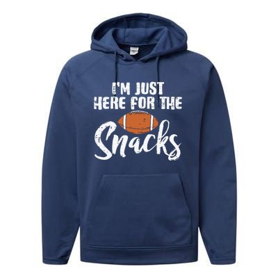 I'm Just Here For The Snacks Funny Fantasy Football League Performance Fleece Hoodie