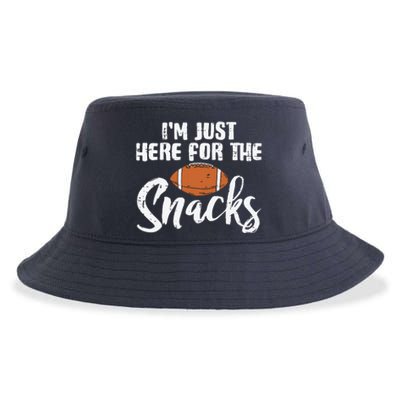 I'm Just Here For The Snacks Funny Fantasy Football League Sustainable Bucket Hat