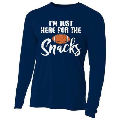 I'm Just Here For The Snacks Funny Fantasy Football League Cooling Performance Long Sleeve Crew