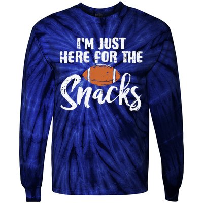 I'm Just Here For The Snacks Funny Fantasy Football League Tie-Dye Long Sleeve Shirt