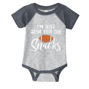 I'm Just Here For The Snacks Funny Fantasy Football League Infant Baby Jersey Bodysuit