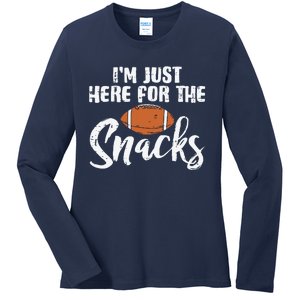 I'm Just Here For The Snacks Funny Fantasy Football League Ladies Long Sleeve Shirt