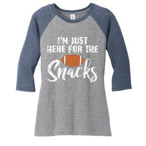 I'm Just Here For The Snacks Funny Fantasy Football League Women's Tri-Blend 3/4-Sleeve Raglan Shirt