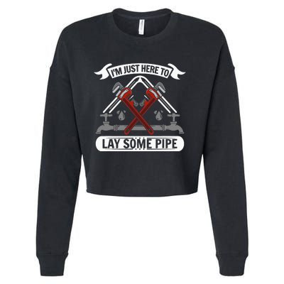 I'm just here to lay some Pipe Tradesman plumbing Cropped Pullover Crew