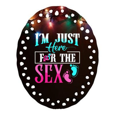 Im Just Here For The Sex Ceramic Oval Ornament