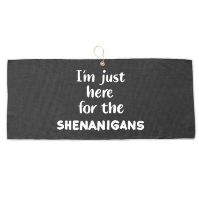 I'm Just Here For The Shenanigans Great Gift Large Microfiber Waffle Golf Towel