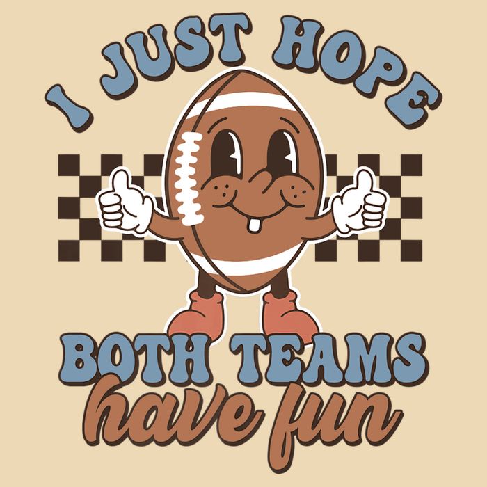 I Just Hope Both Teams Have Fun Funny Football Cute Retro Drawstring Bag