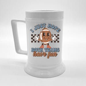 I Just Hope Both Teams Have Fun Funny Football Cute Retro Beer Stein