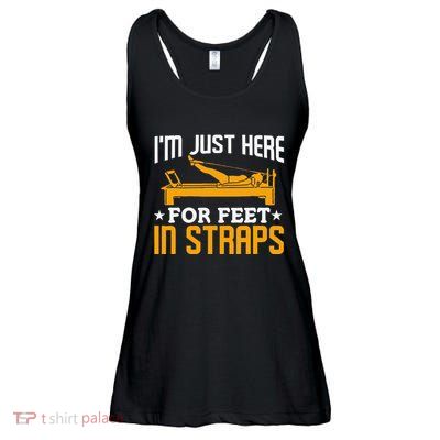 IM Just Here For Feet In Straps Pilates Exercise Lover Ladies Essential Flowy Tank