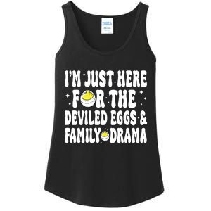 IM Just Here For The Deviled Eggs And Family Drama Funny Thanksgiving Ladies Essential Tank