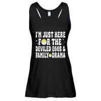 IM Just Here For The Deviled Eggs And Family Drama Funny Thanksgiving Ladies Essential Flowy Tank