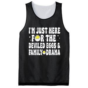 IM Just Here For The Deviled Eggs And Family Drama Funny Thanksgiving Mesh Reversible Basketball Jersey Tank