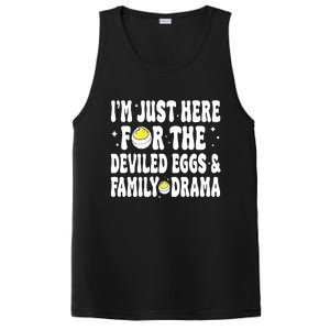 IM Just Here For The Deviled Eggs And Family Drama Funny Thanksgiving PosiCharge Competitor Tank