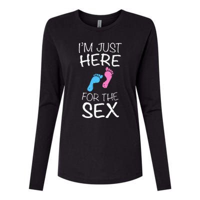 Im Just Here For The Sex Gender Reveal Womens Cotton Relaxed Long Sleeve T-Shirt