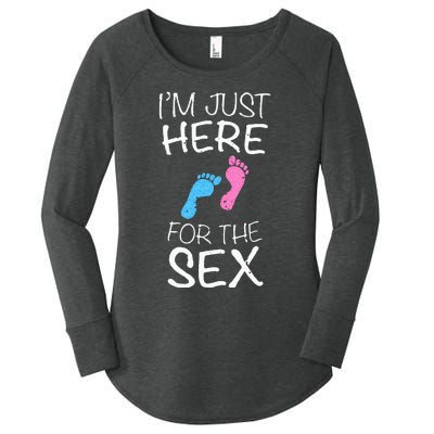 Im Just Here For The Sex Gender Reveal Women's Perfect Tri Tunic Long Sleeve Shirt