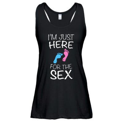 Im Just Here For The Sex Gender Reveal Ladies Essential Flowy Tank