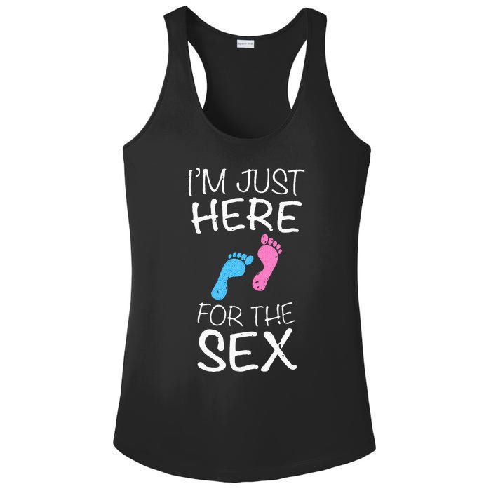 Im Just Here For The Sex Gender Reveal Ladies PosiCharge Competitor Racerback Tank