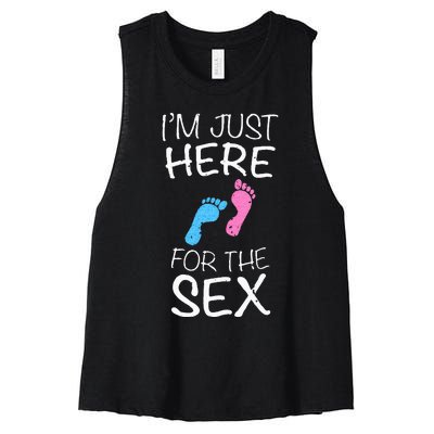 Im Just Here For The Sex Gender Reveal Women's Racerback Cropped Tank